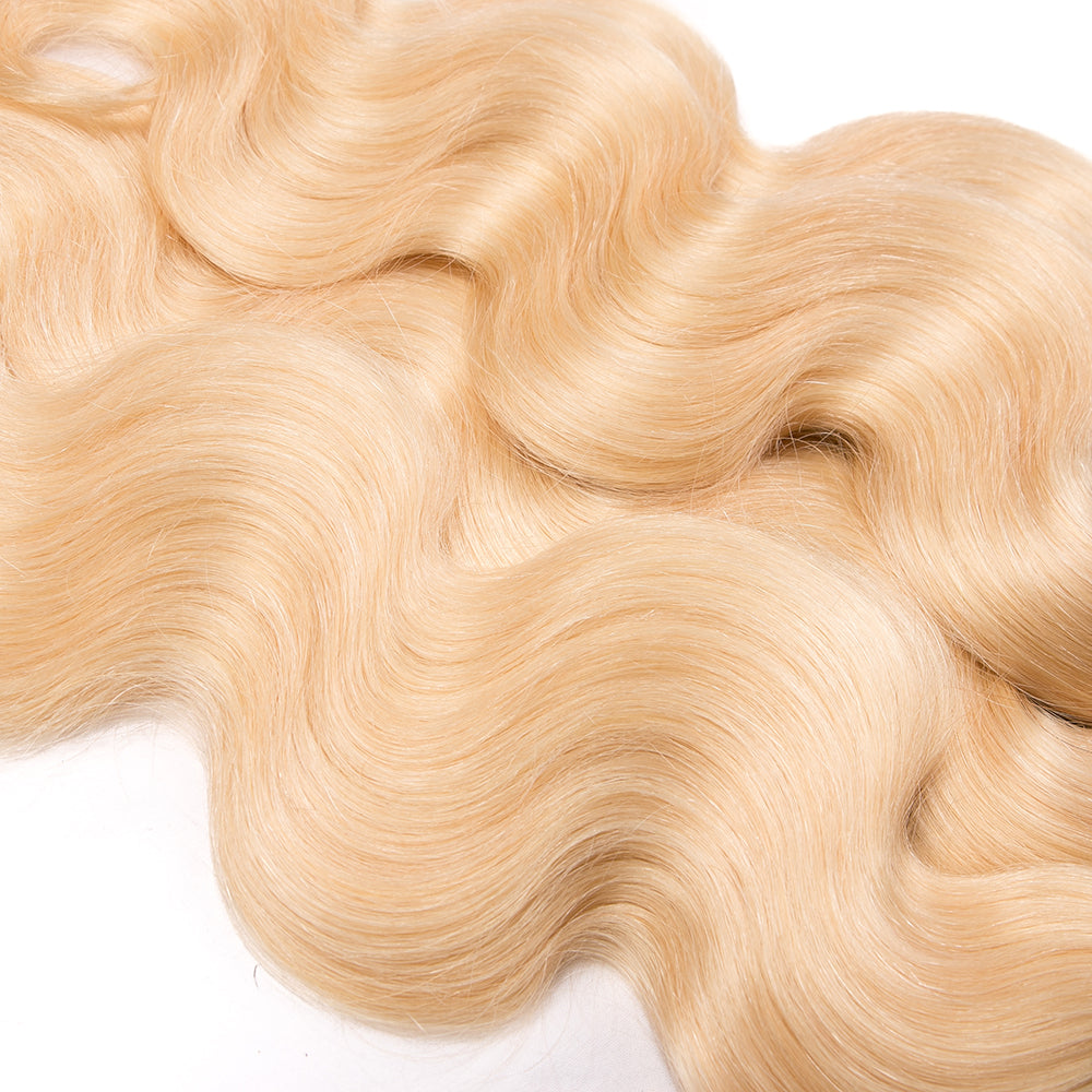 613 # Rubio Color Body Wave Hair Weave 4 paquetes 100% cabello humano - Amanda Hair 