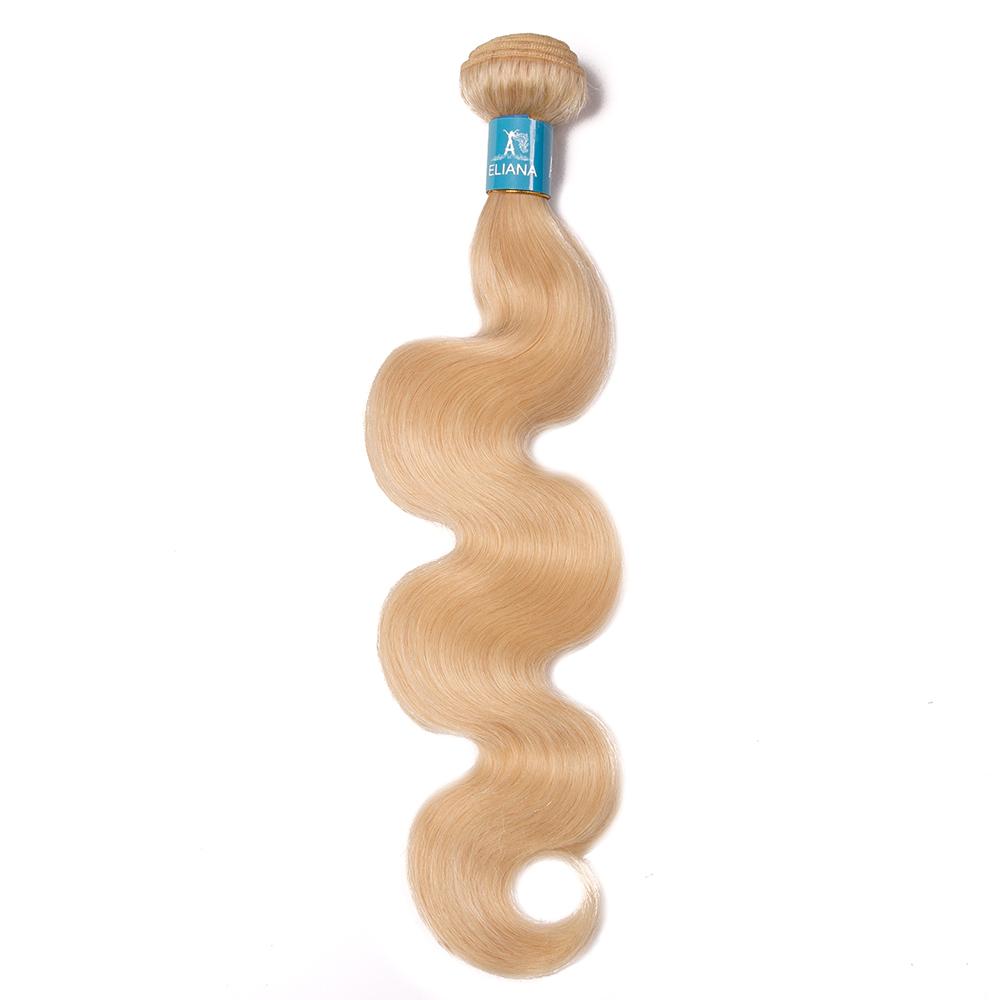 613 Color dorado 3 paquetes con cierre de encaje 4x4 Body Wave 100% cabello humano - Amanda Hair