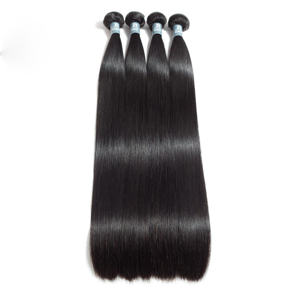 Amanda Mongolian Straight Hair 4 Bundles With 4*4 Lace Closure 9A Grade 100% Unprocessed Human Hair Hot Item