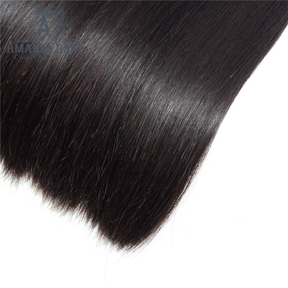 Brazilian Straight Hair 4 Bundles With 4*4 Lace Closure 10A Grade 100% Remy Human Hair - Amanda Hair