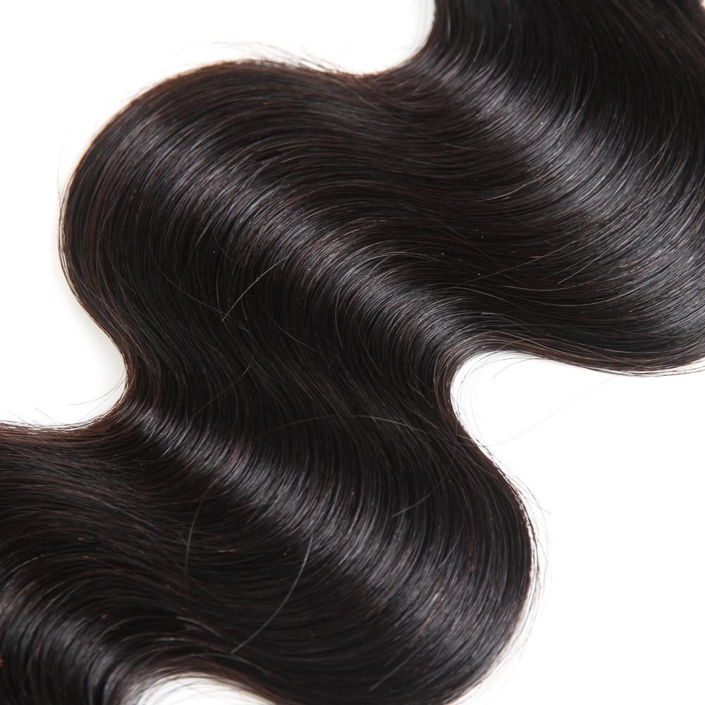 Amanda Indian Hair Body Wave 3 Bundles With 4*4 Lace Closure 9A Grade 100% Unprocessed Human Hair