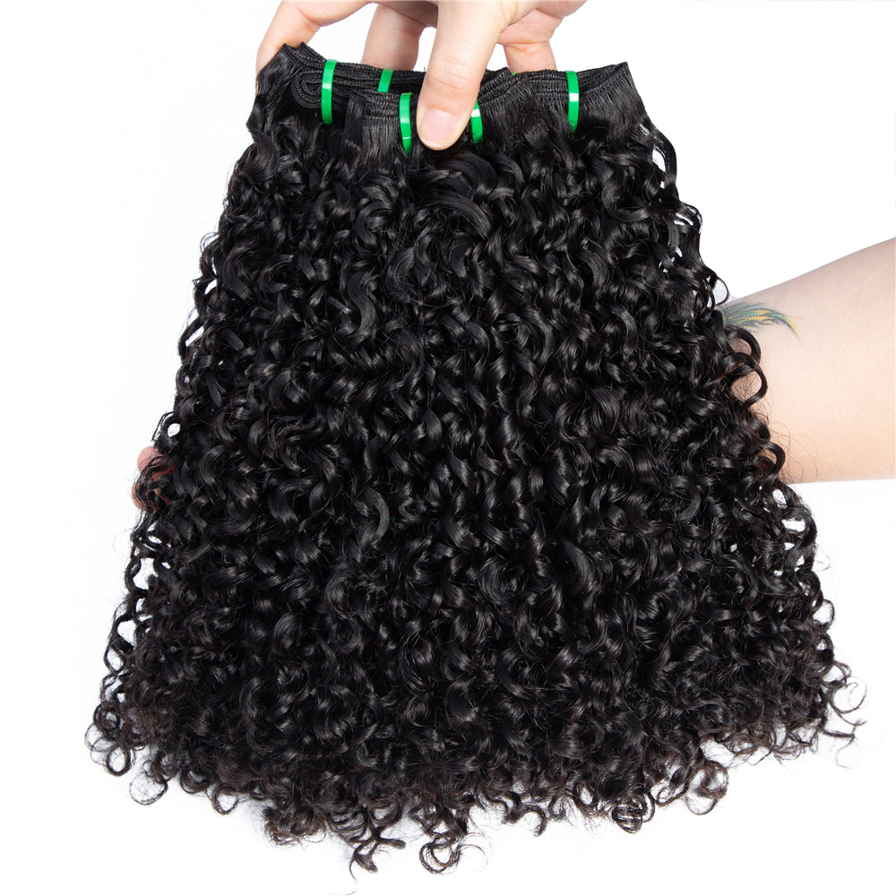 Alta calidad Fumi Hair Cuticle Aligned Pixie Curl Brazilian Double Drawn Hair Bundles-Amanda Hair