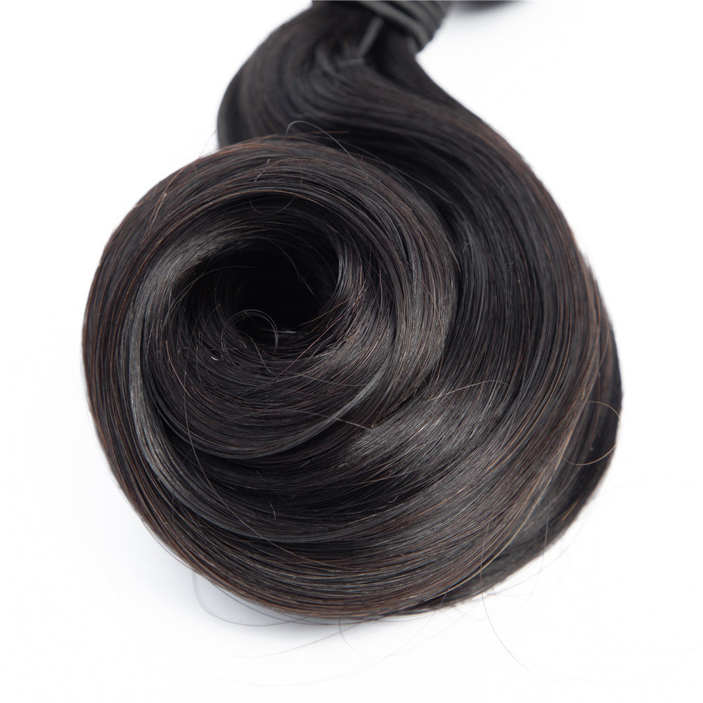 Paquetes de cabello humano de alta calidad Buen grosor Fumi Hair Egg Curl Super Double Drawn Hair Virgin Paquetes de cabello humano - Amanda Hair