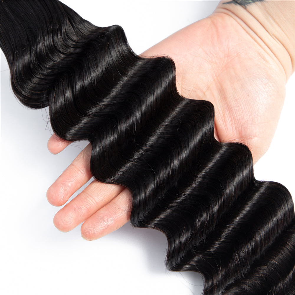 Paquetes de cabello humano de alta calidad Buen grosor Fumi Hair Half Ocean Wave Super Double Drawn Hair Virgin Paquetes de cabello humano - Amanda Hair