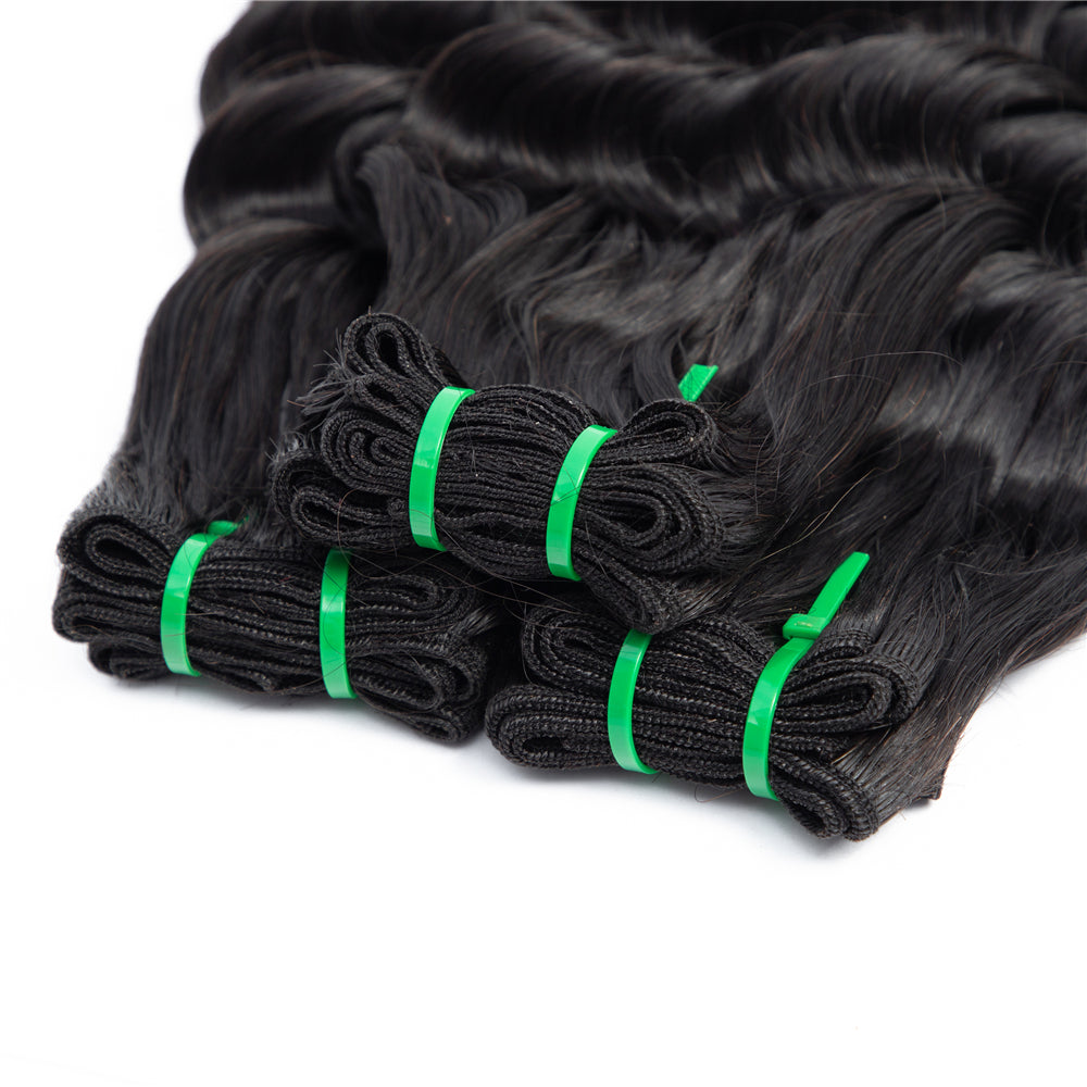 Bundles de cheveux humains de haute qualité Bonne épaisseur Fumi Hair Ocean Wave Curly Super Double Drawn Hair Bundles de cheveux humains vierges - Amanda Hair