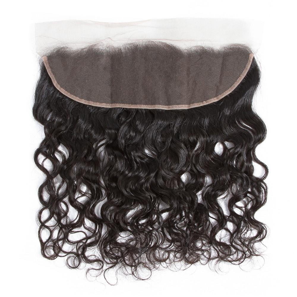 Cheveux brésiliens de vague d'eau 3 faisceaux avec 13 * 4 dentelle frontale 10A Grade 100% cheveux humains Remi cheveux bouclés attrayants - Amanda Hair