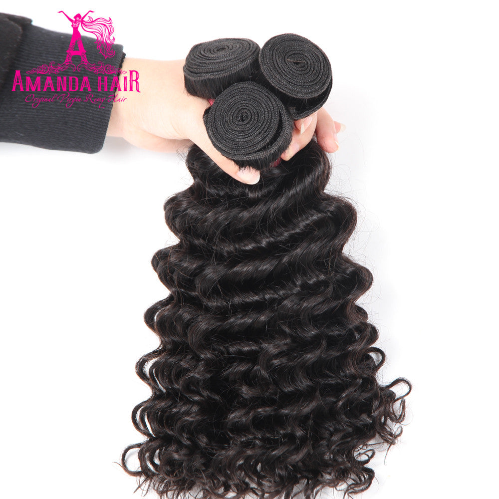 Deep Wave Hair Bundle 100% Human Virgin Hair Wave Hair - Amanda Hair