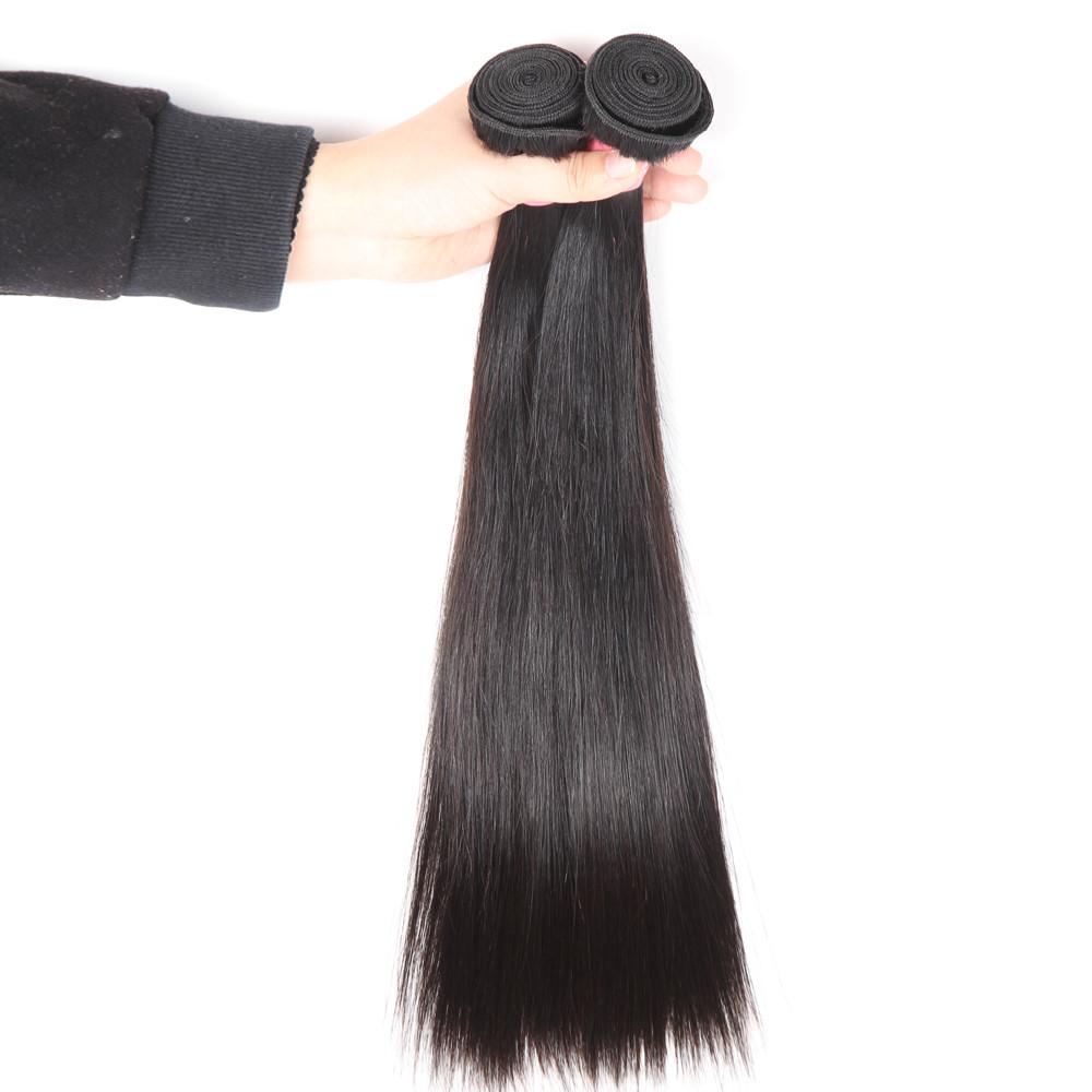 Amanda Indian Straight Hair 3 paquetes con cierre de encaje 4 * 4 10A Grado 100% cabello humano Remy