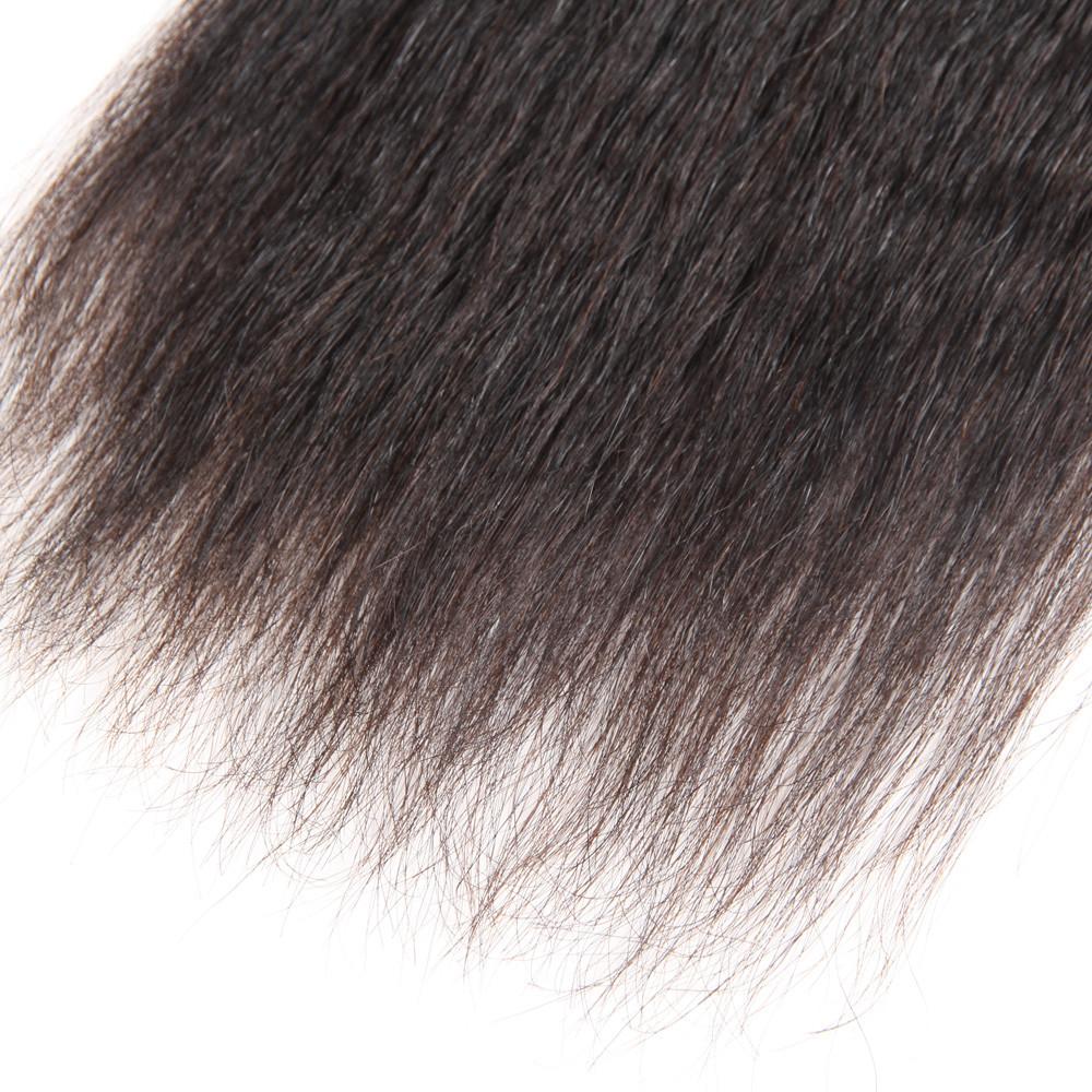 Amanda cheveux malaisiens crépus raides 3 faisceaux avec fermeture à lacet 4*4 9A Grade 100% cheveux humains non transformés