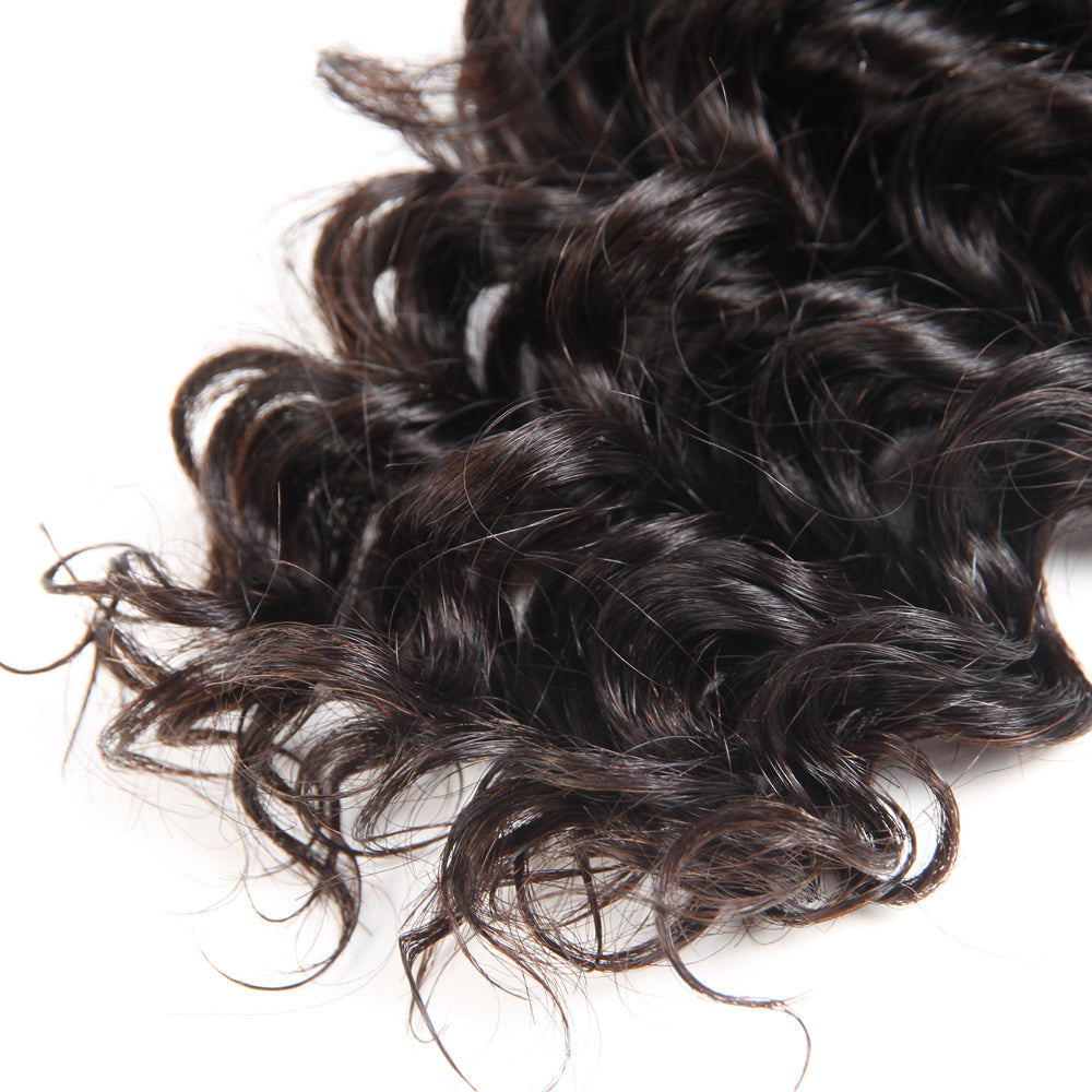 Cheveux brésiliens à vague profonde 4 faisceaux avec fermeture à lacet 4 * 4 10A Grade 100% cheveux humains Remi - Amanda Hair