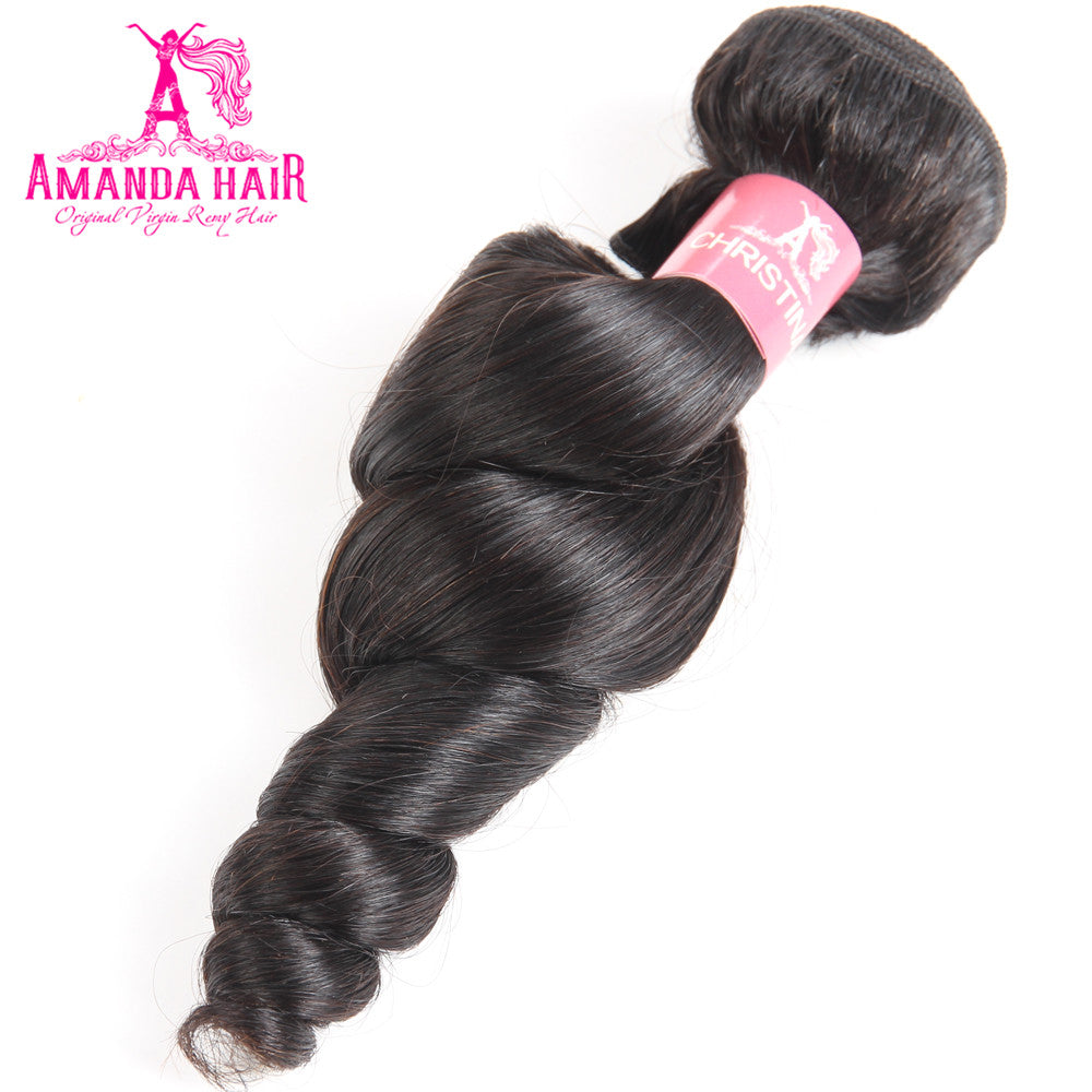 Amanda Malaysian Hair Loose Wave 3 Bundles With 13*4 Lace Frontal 10A Grade 100% Remi Human Hair