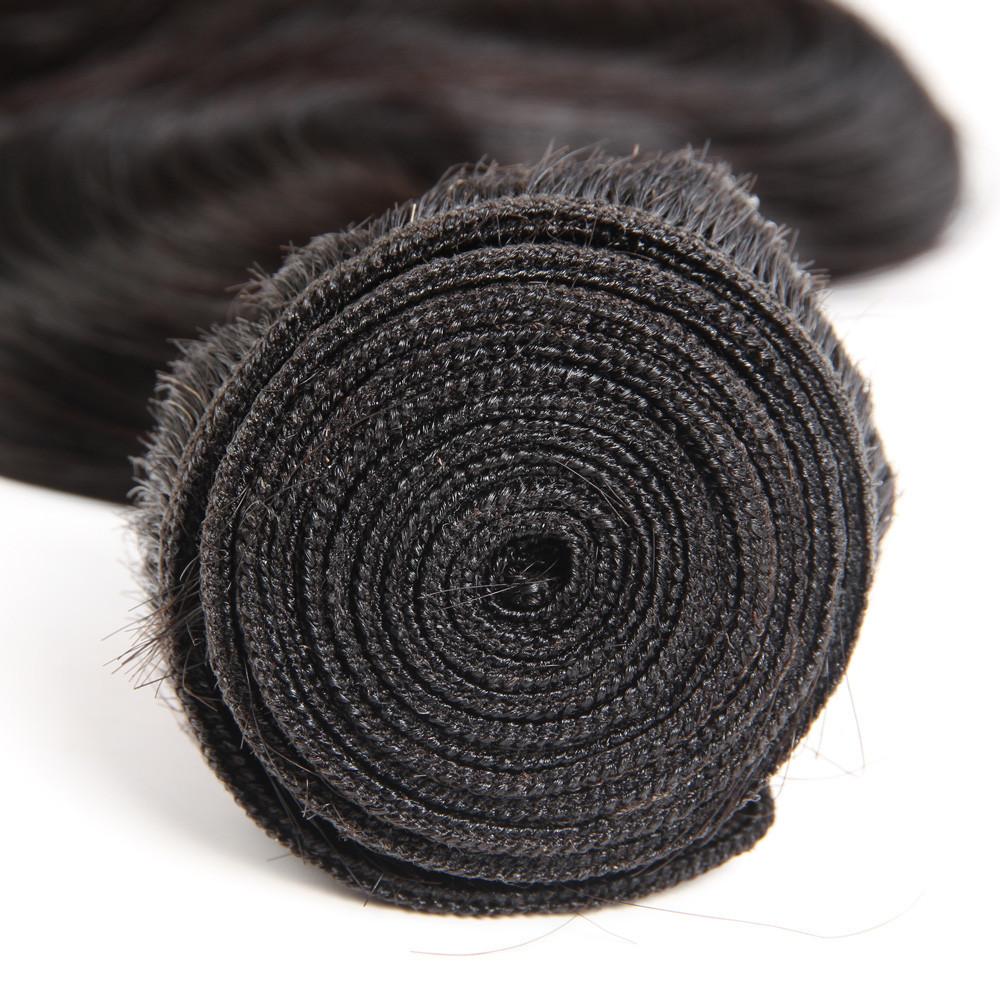 Cabello brasileño ondulado del cuerpo 3 paquetes con cierre de encaje 4 * 4 10A Grado 100% cabello humano Remi - Amanda Hair 