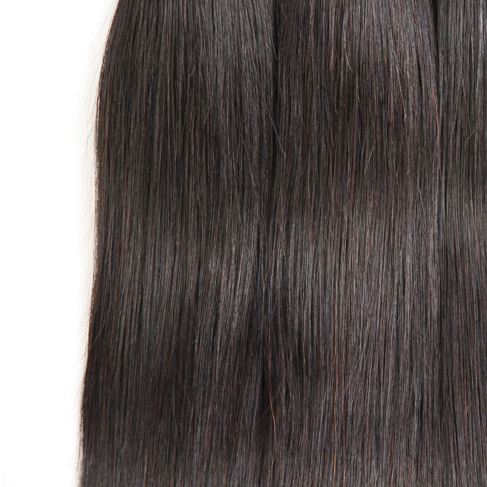 Cheveux brésiliens raides 3 faisceaux avec 13 * 4 dentelle frontale 10A Grade 100% cheveux humains Remy - Amanda Hair 