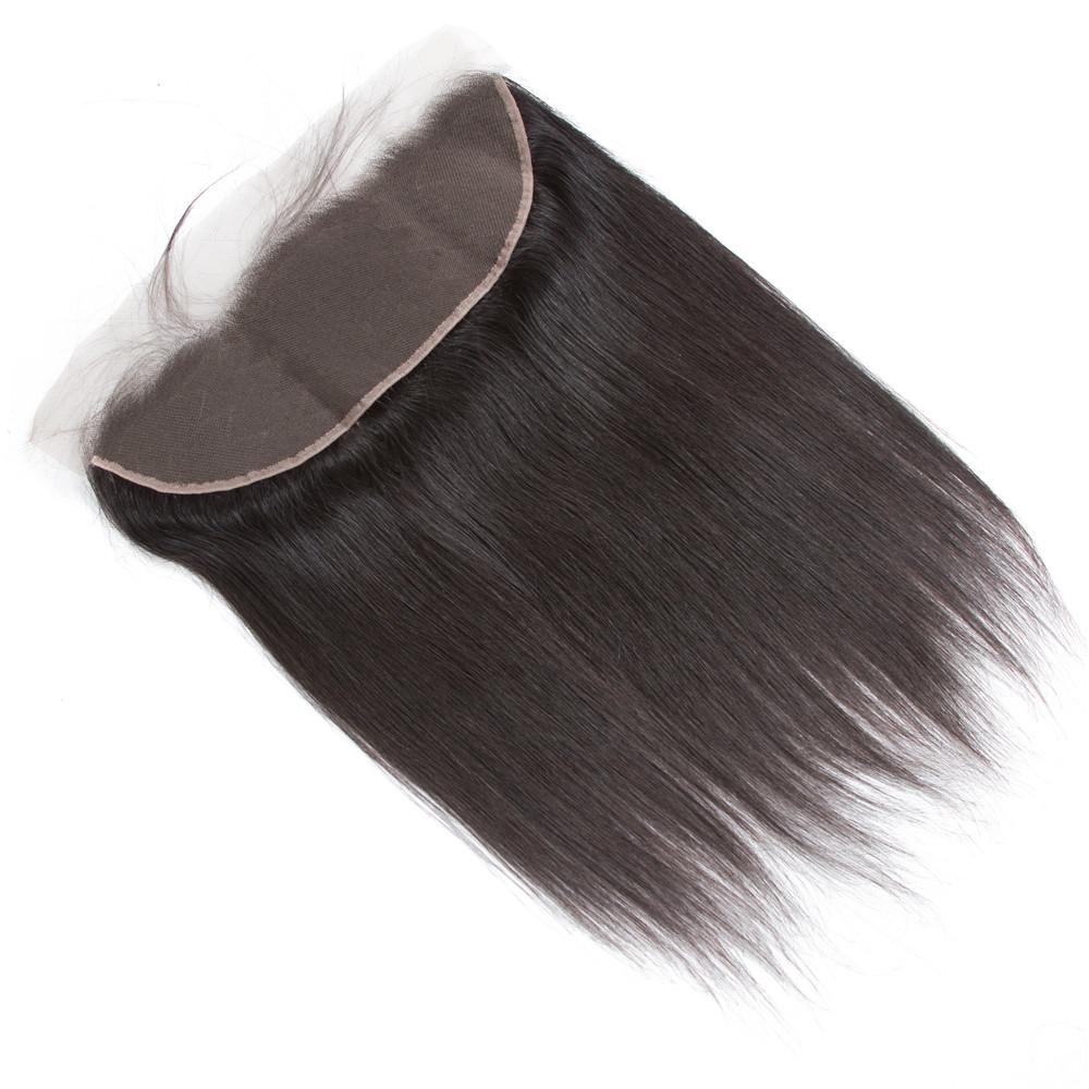 Cabello lacio brasileño 4 paquetes con 13 * 4 Frontal de encaje 9A Grado 100% cabello humano sin procesar - Amanda Hair 