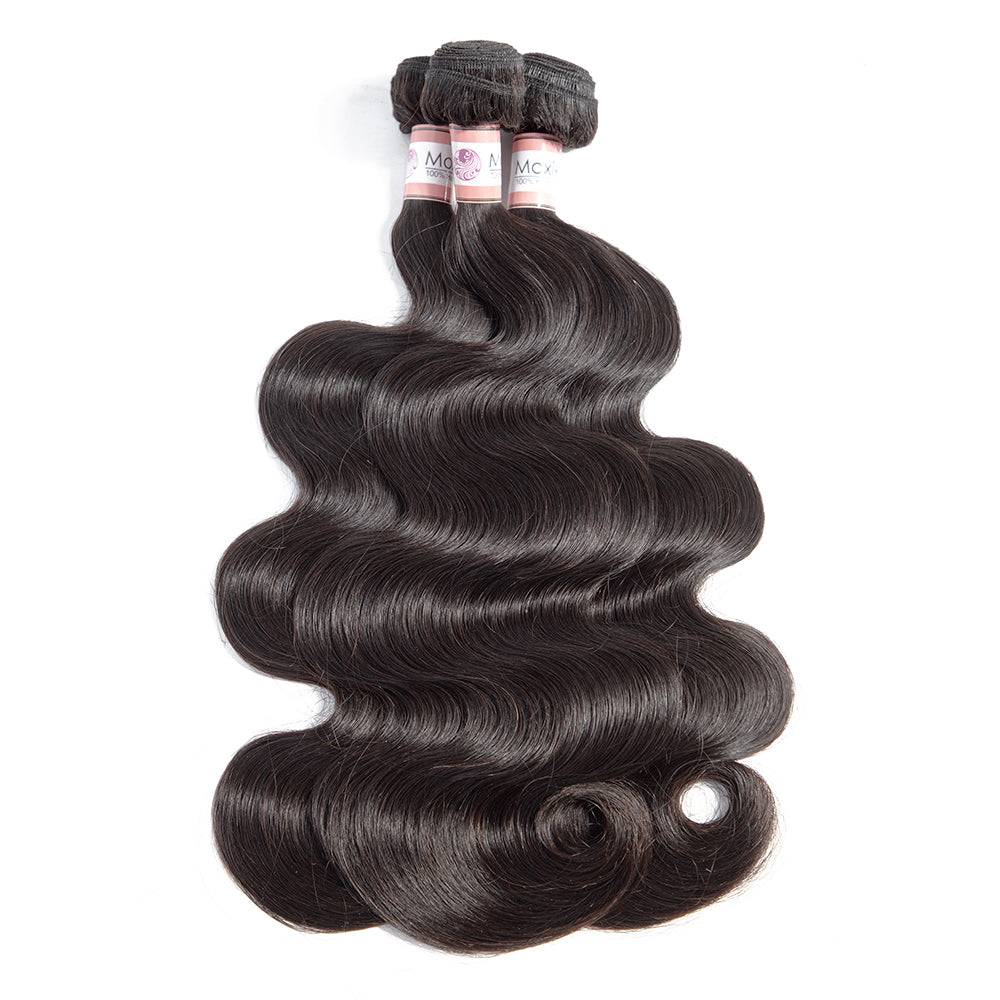 Amanda Indian Hair Body Wave 3 faisceaux avec fermeture à lacet 4 * 4 Grade 10A 100% cheveux humains Remi 