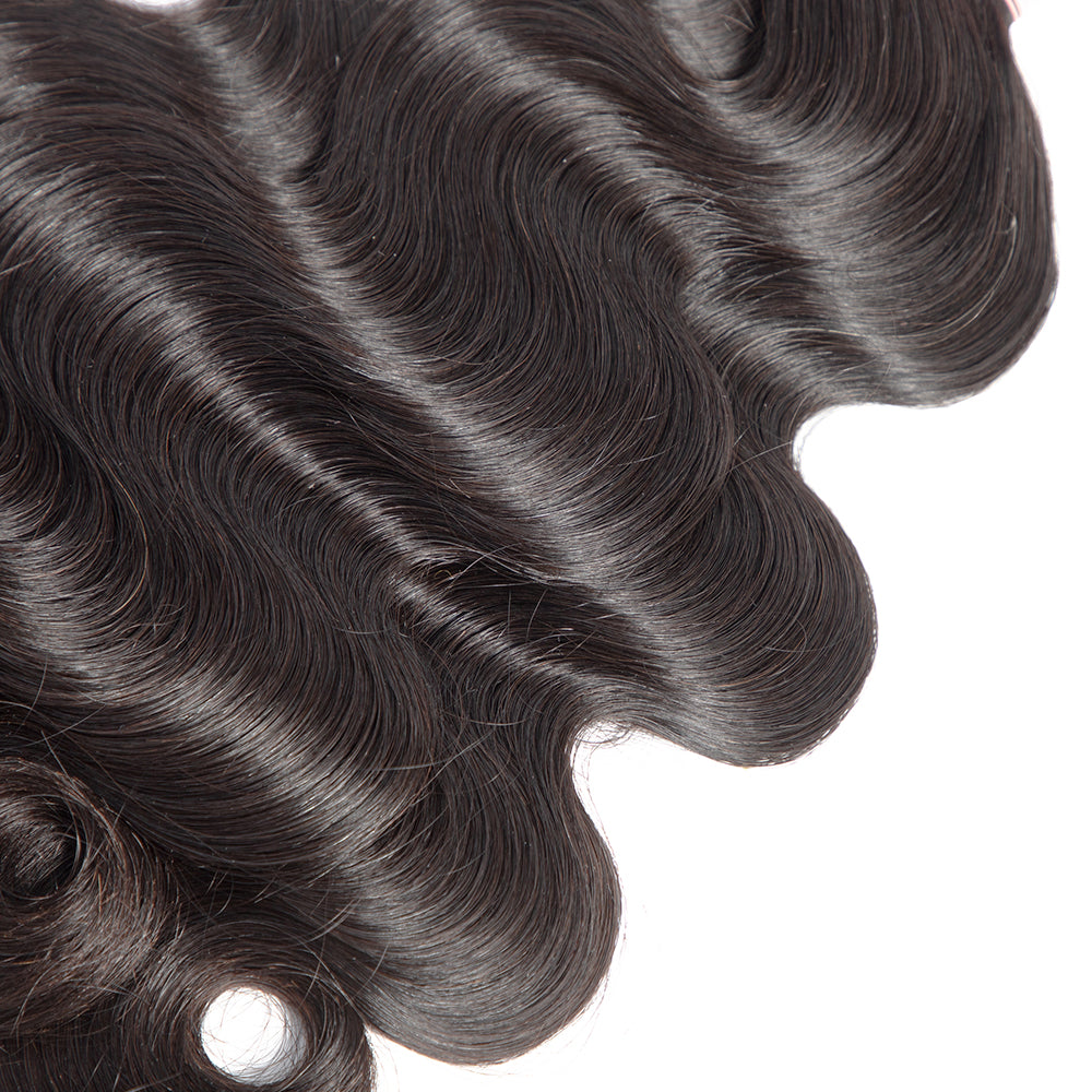 Amanda Hair Indian Body Wave 4 faisceaux avec fermeture à lacet 4 * 4 Grade 10A 100% cheveux humains Remy