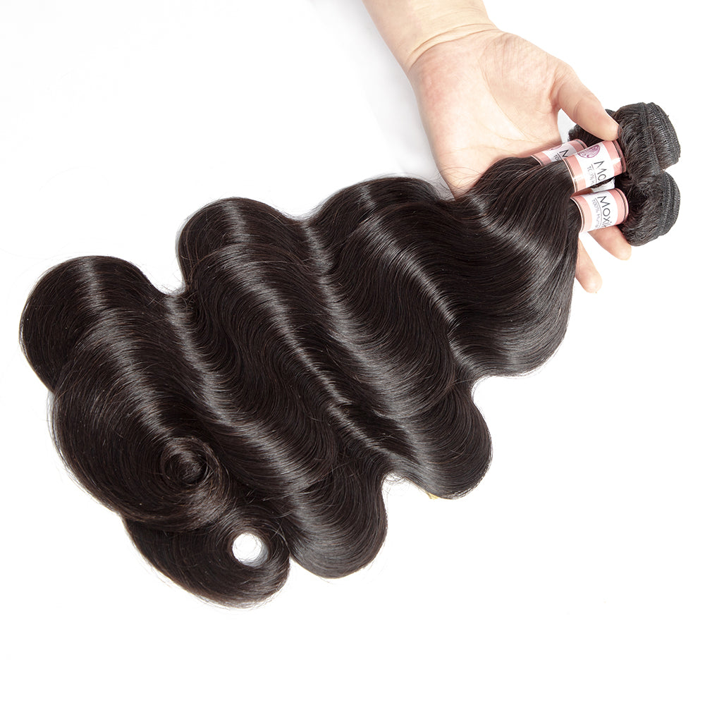 Amanda Hair Peruvian Body Wave 4 paquetes con cierre de encaje 4*4 10A grado 100% cabello humano Remy