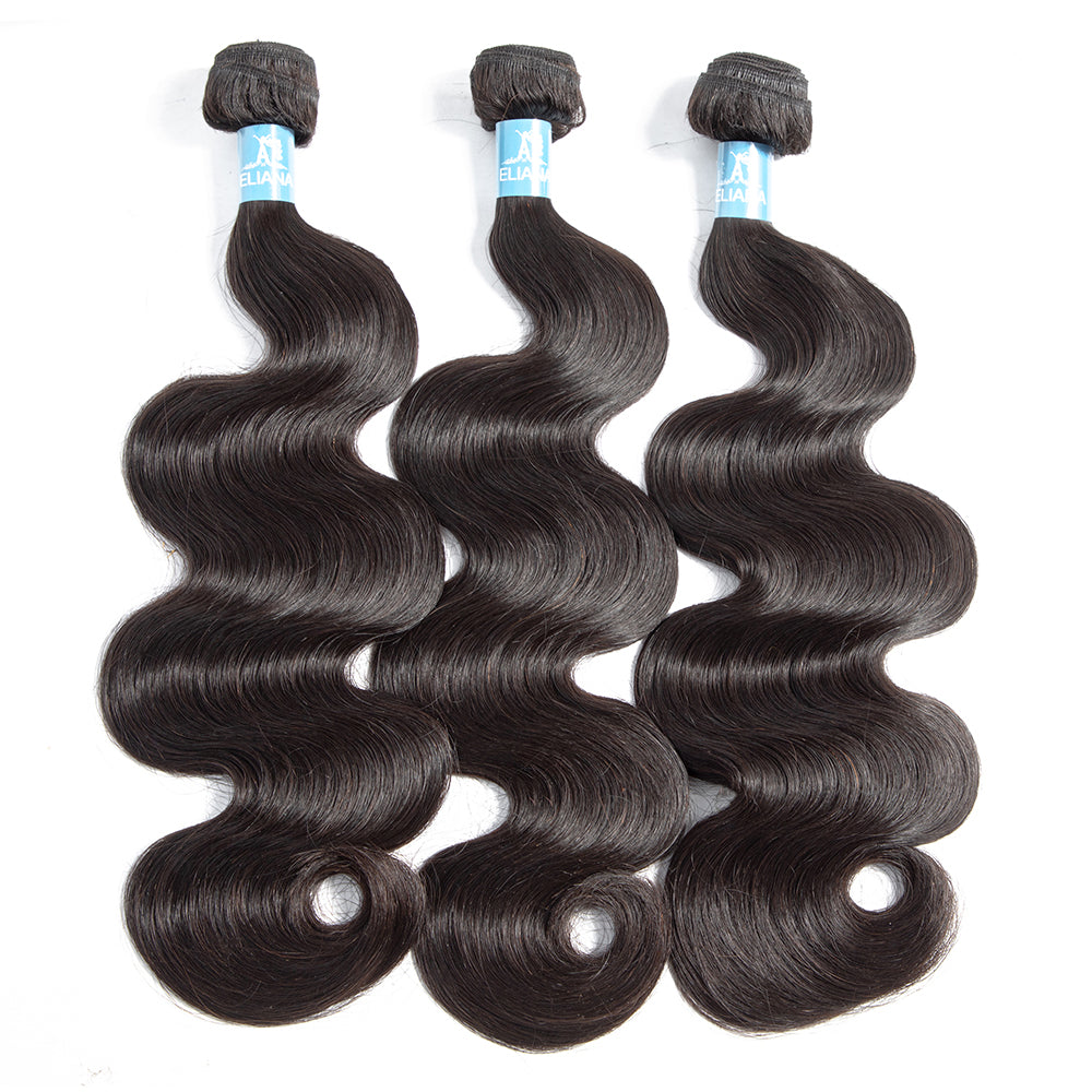 Amanda Mongolian Hair Body Wave 3 paquetes con 4 * 4 Cierre de encaje 9A Grado 100% Cabello humano sin procesar 
