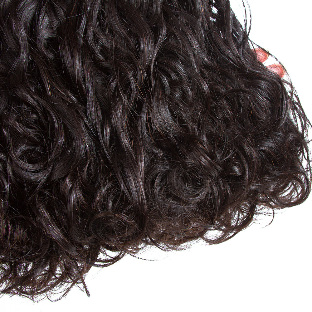 Amanda Mongolian Hair Water Wave 4 Bundles With 4*4 Lace Closure 10A Grade 100% Remi Human Hair