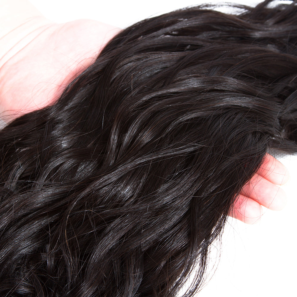 Amanda Malaysian Hair Water Wave 4 paquetes con 4 * 4 Cierre de encaje 10A Grado 100% Remi Cabello humano