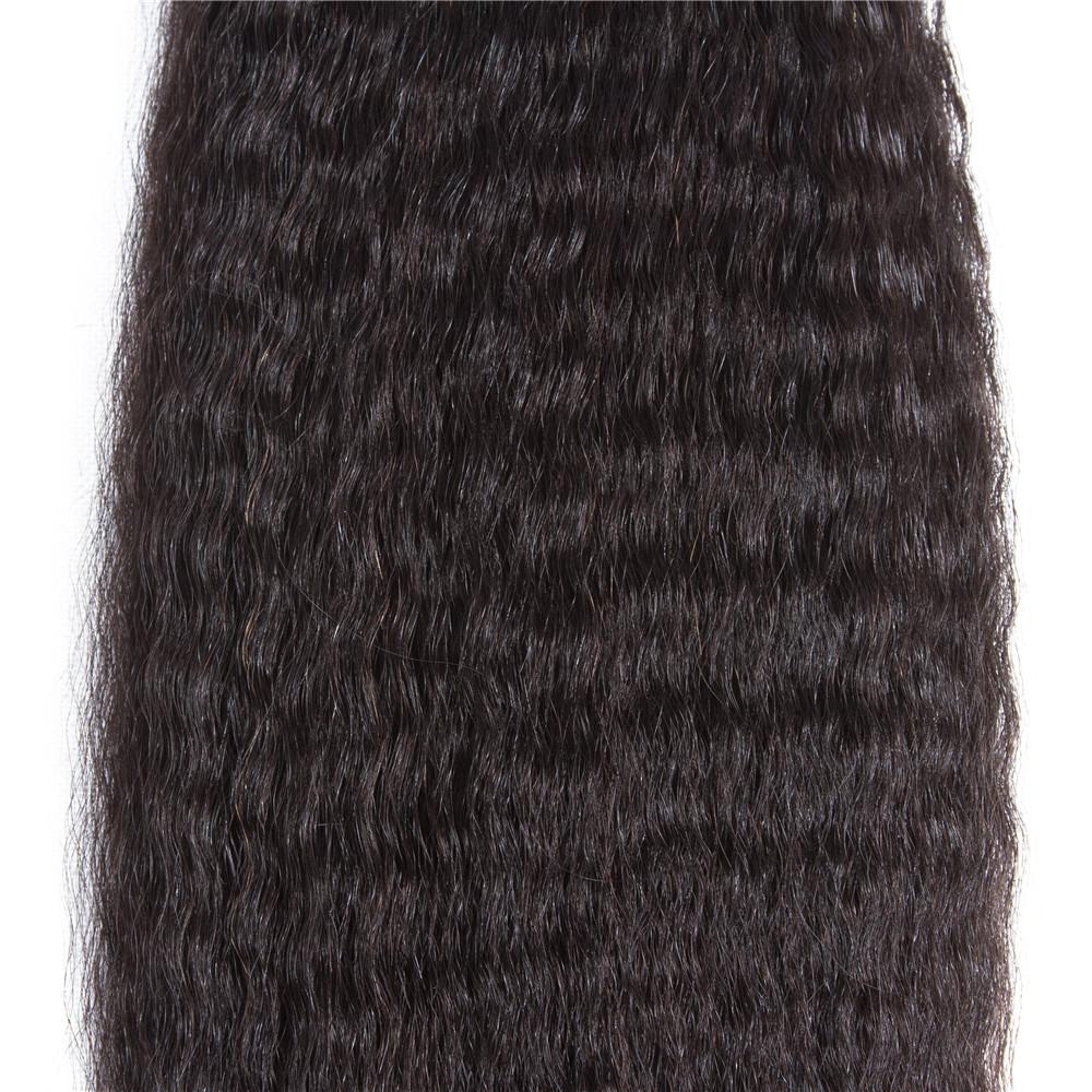 Amanda mongole cheveux crépus raides 4 faisceaux avec 4*4 fermeture à lacet 9A Grade 100% cheveux humains non transformés article chaud