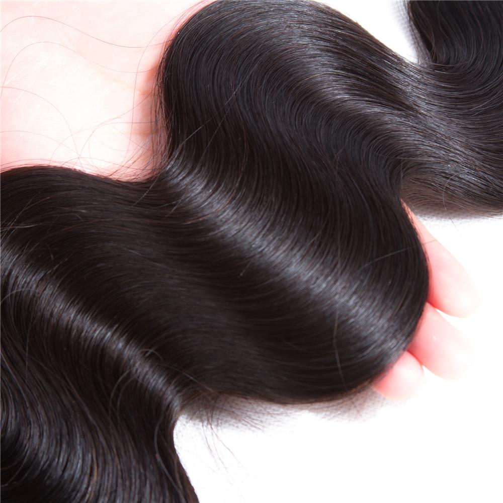 Amanda Body Wave 3 Bundles With 13*4 Frontal Weave Natural Color Peruvian 100% Remi Human Hair Sale