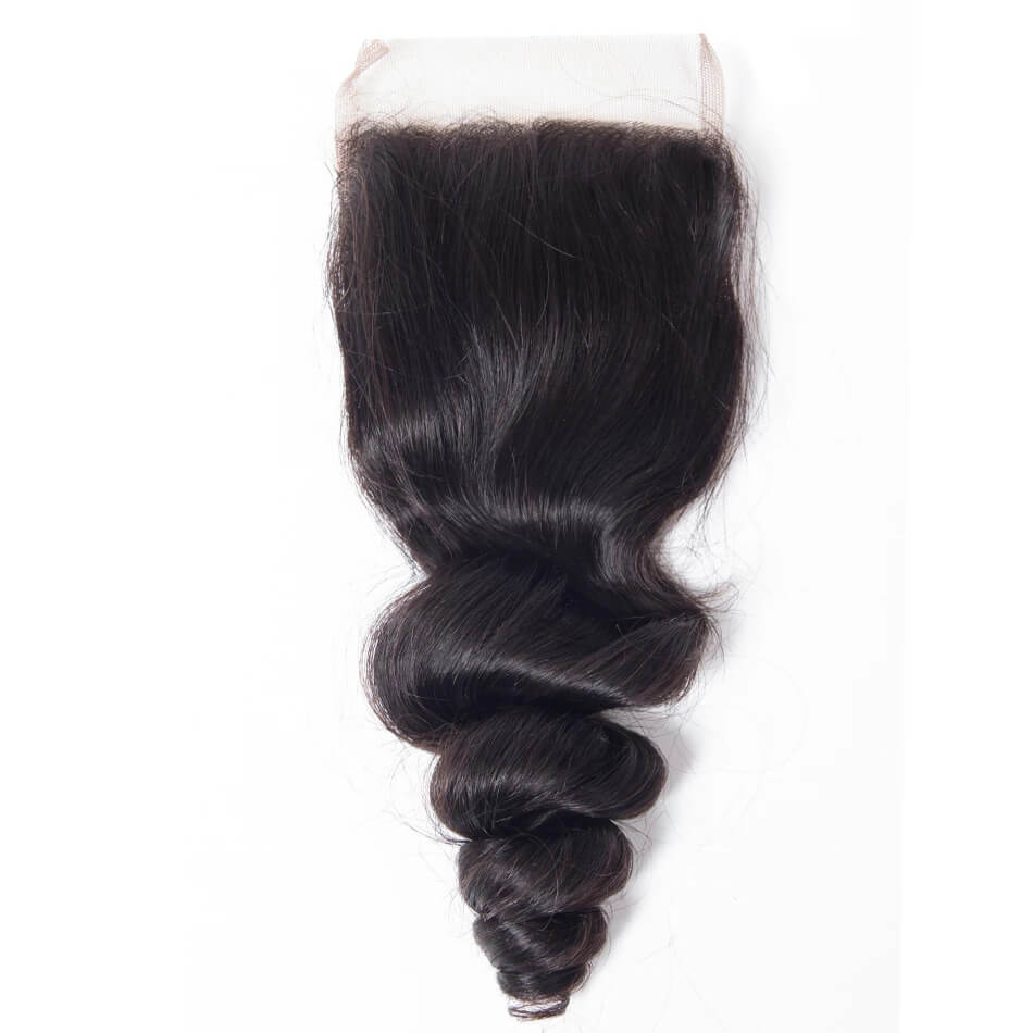 Amanda Loose Wave Hair Free/Middle/Three Part 100% Unprocessed Human Hair 4*4 Lace Closure 1 Piece