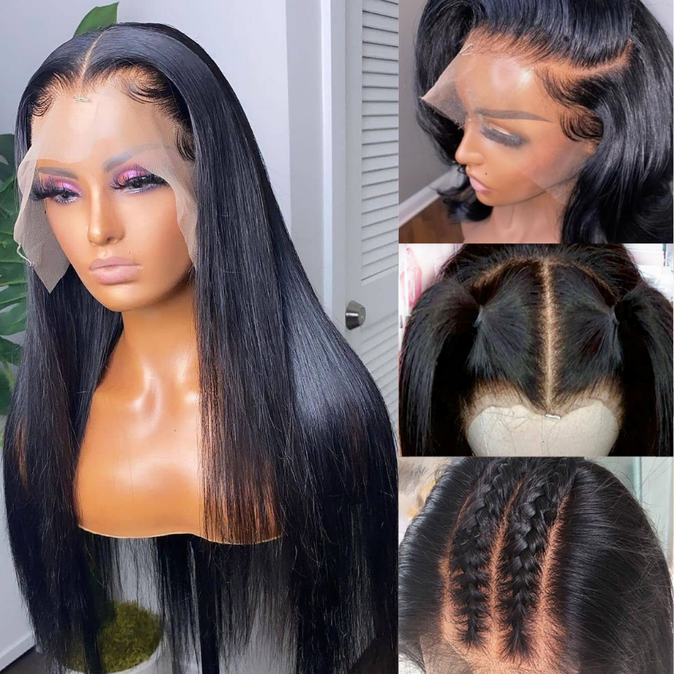 Flash Sale: Buy Straight Hair 13*4 HD Lace Wig, Get Glueless Body Wave Hair With Bangs For Free