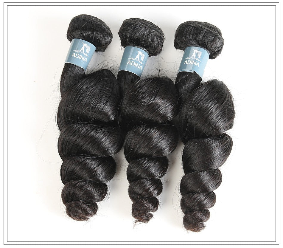 Brazilian Loose Wave 3 Bundles With 13*4 Lace Frontal 9A Grade 100% Unprocessed Human Hair - Amanda Hair