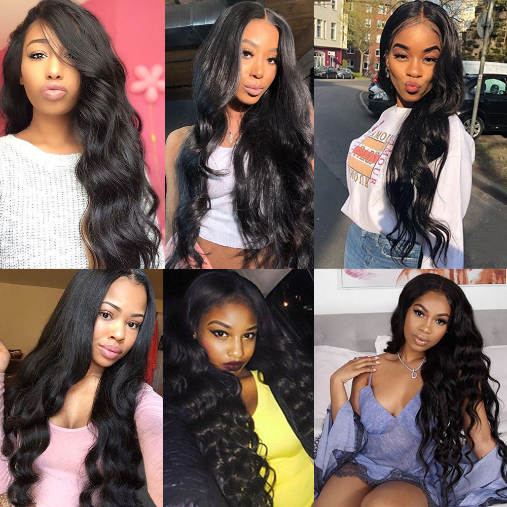 Amanda Body Wave 3 Bundles With 13*4 Frontal Weave Natural Color Malaysian 100% Remi Human Hair Sale