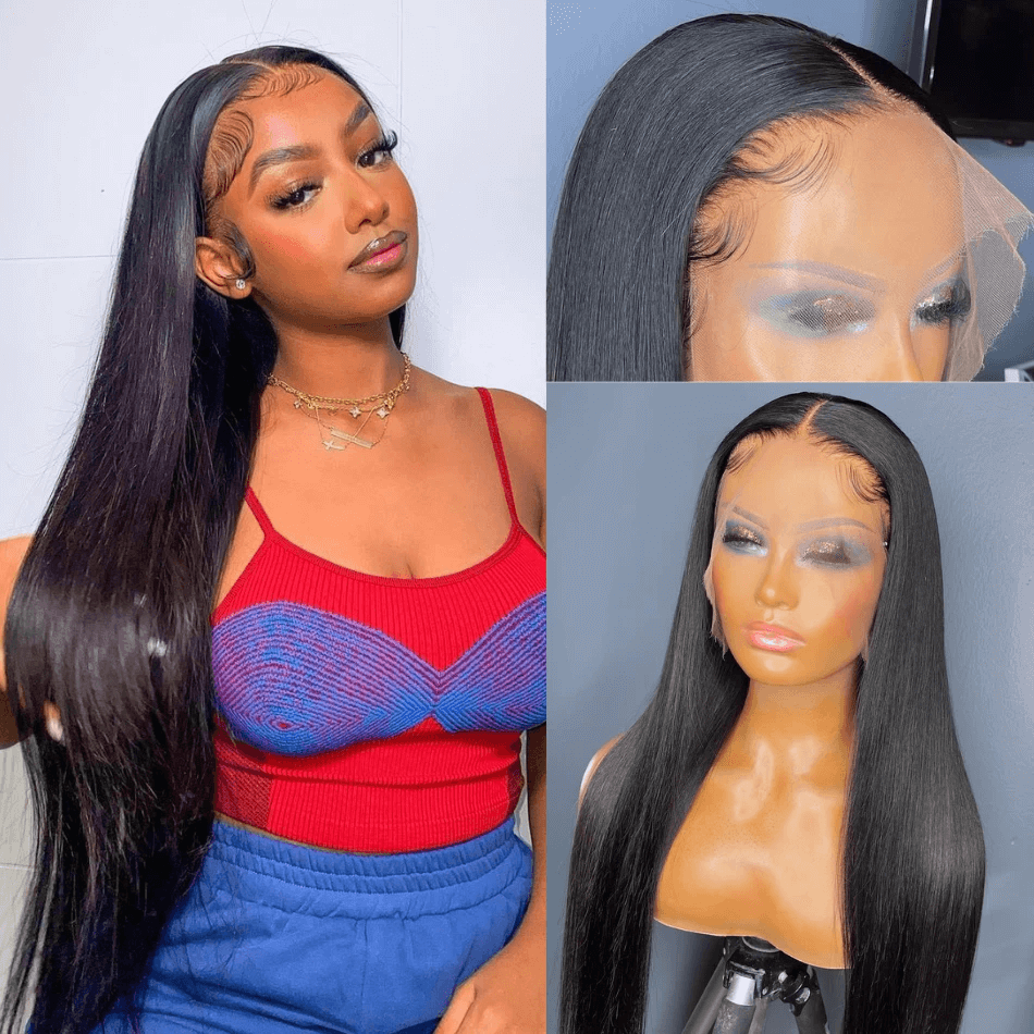 amanda hair long straight layered hair transparent lace front lace wigs hair straight style Hd Lace Frontal Wig lace part wigs