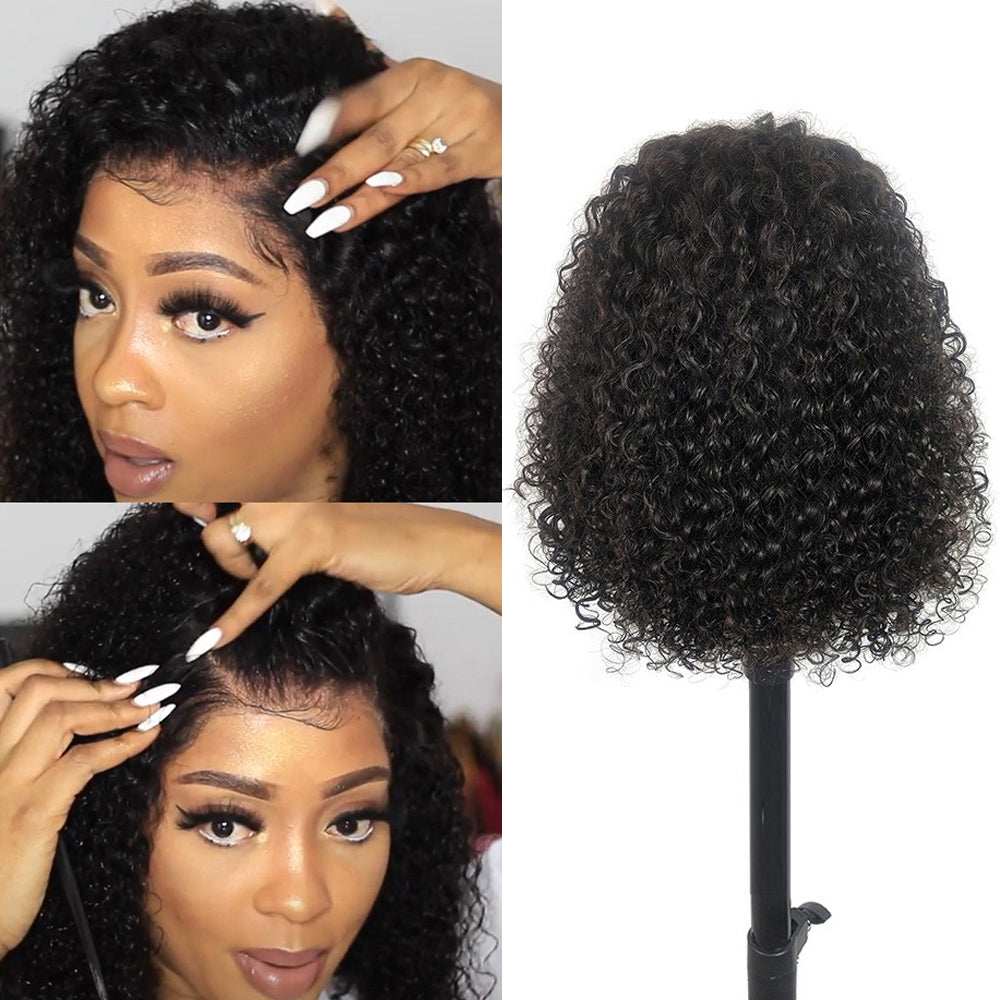 Curly Pixie Cut Wig Short Lace Front Human Hair Wigs For Black Women Brazilian T part Curly Bob Wigs -Amanda Hair
