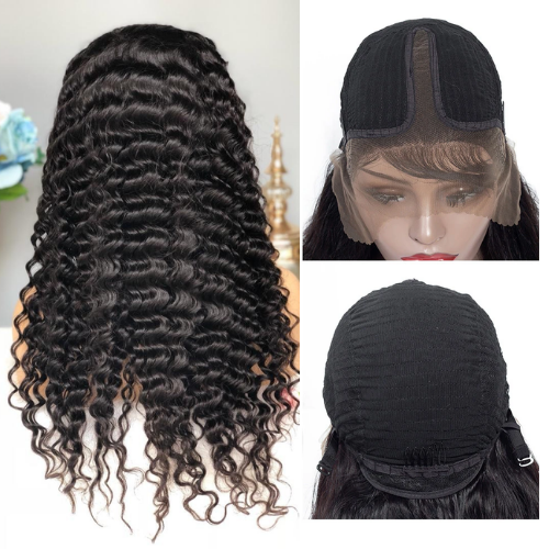 Loose Deep Wave 180% Density Middle Part Lace Front Human Hair Wigs T Type Lace Remy Hair Wigs - Amanda Hair