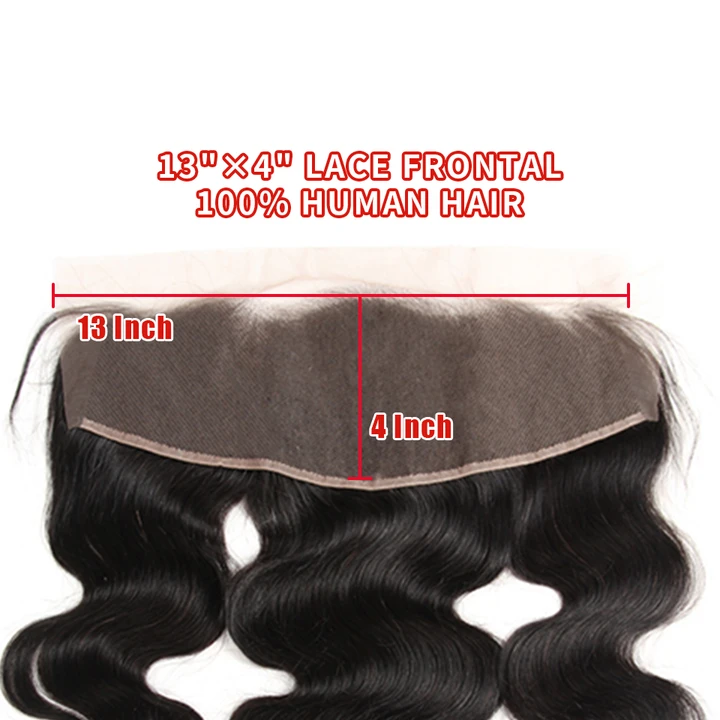 Amanda Brazilian Body Wave Free/Middle/Three Part 100% Remi Human Hair Lace Frontal 1 pieza