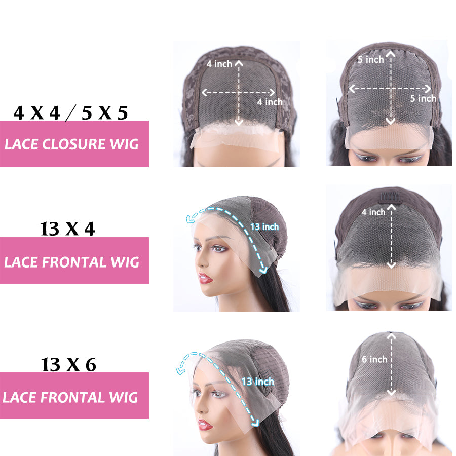 5*5 HD Lace Wig Highlight Closure Wig