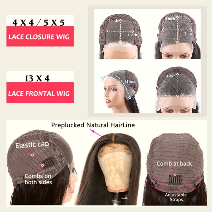 Ombre brun clair court Bob perruque droite 13*4/4*4 brésilien Huaman cheveux Lace Front perruques-Amanda cheveux