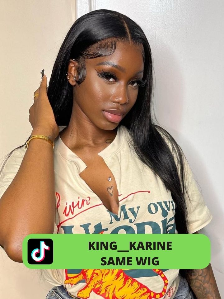 Tiktok King__karine Same Wig Long Straight Hair 13*4/4*4/T Part Lace Front Wigs Preplucked Frontal Human Hair Wig - Amanda Hair