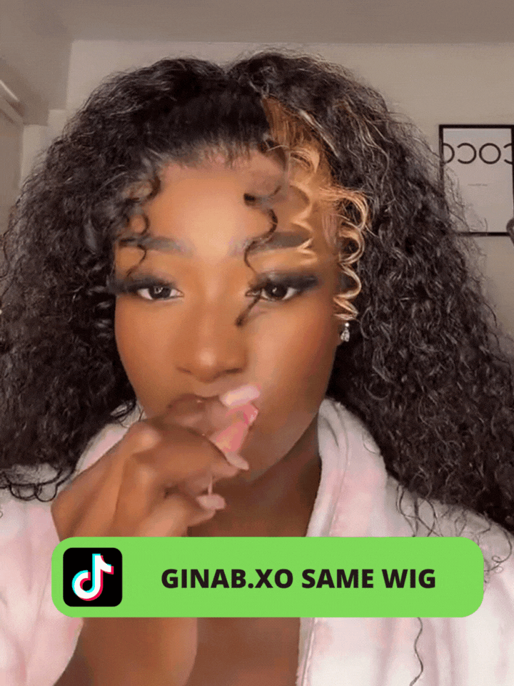 Tiktok Ginab.xo Same Wig Long Curly Hair 13*4 HD Lace Frontal Wig Thick Curly Hair Glueless Wigs-Amanda Hair