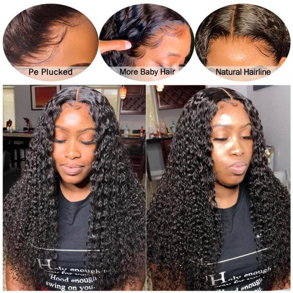 Amanda Kinky Curly Lace Front Human Hair Wigs 13x6 Lace Frontal Wigs With Baby Hair