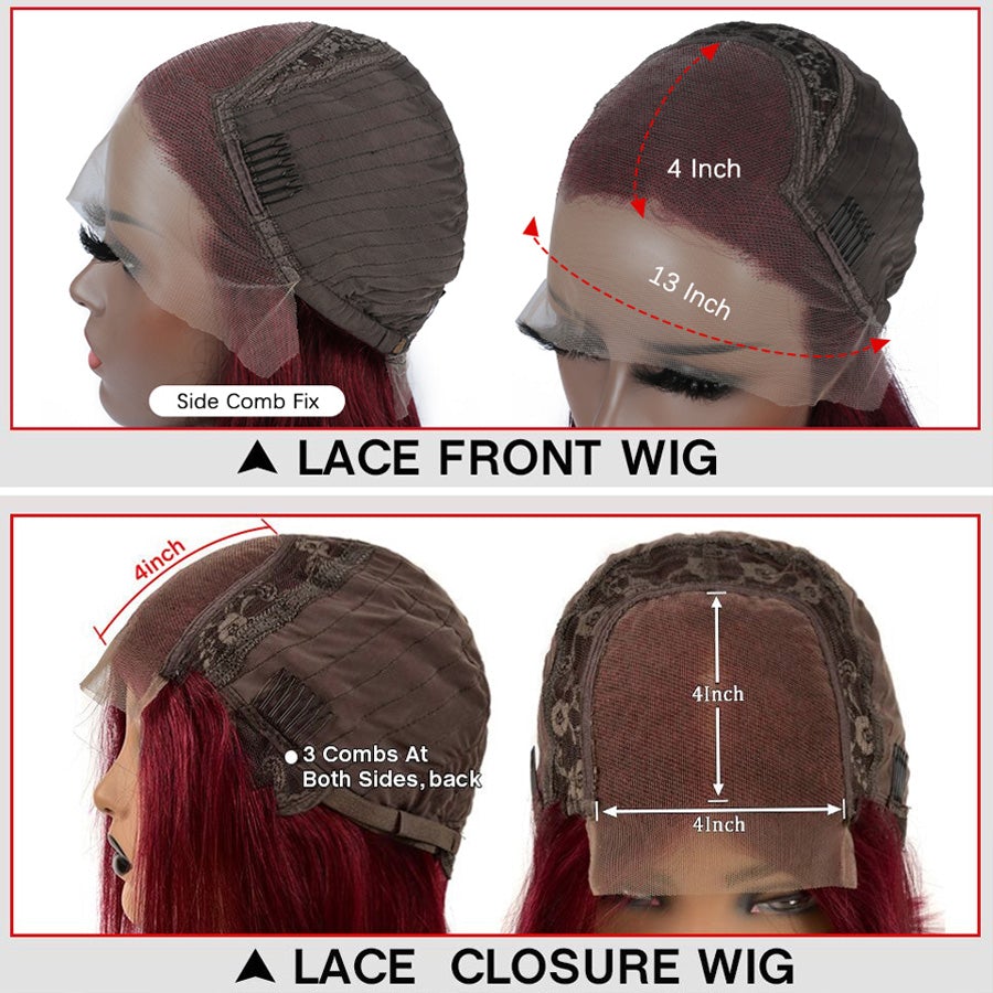 Flash Sale: Burgundy Wigs Body Wave 13x4 Lace Front Wigs 99J Colored Wigs-Amanda Hair