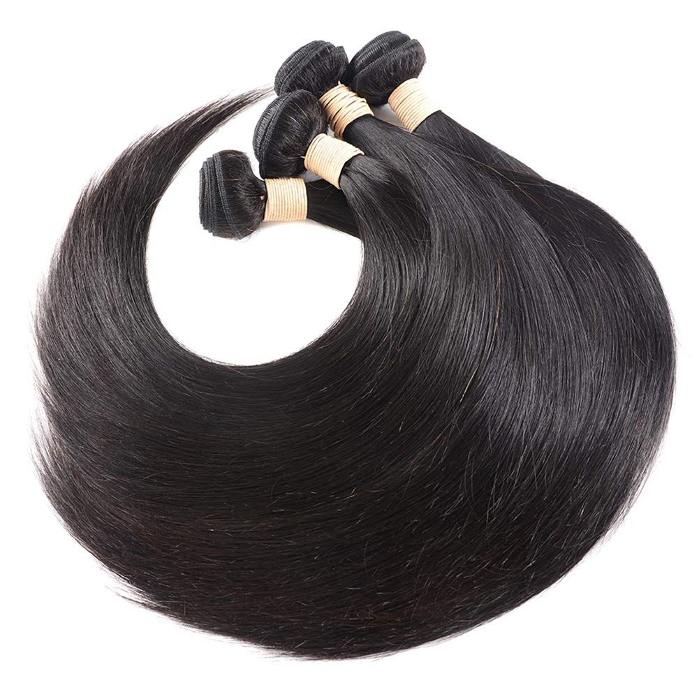 Amanda Indian Straight Hair 4 Bundles With 4*4 Lace Closure 9A Grade 100% Unprocessed Human Hair Hot Item