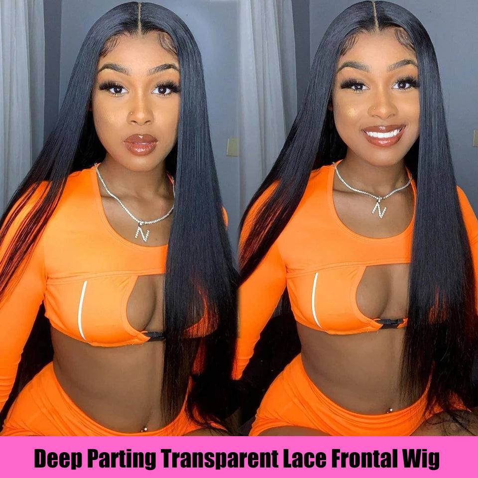 13*6 Long Straight glueless HD lace front wig