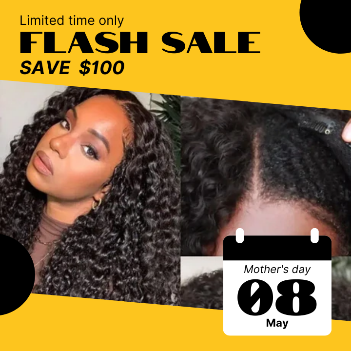 Flash Sale: Save $100, 48 Hour Only,  Part Curly Wig Beginner Friendly